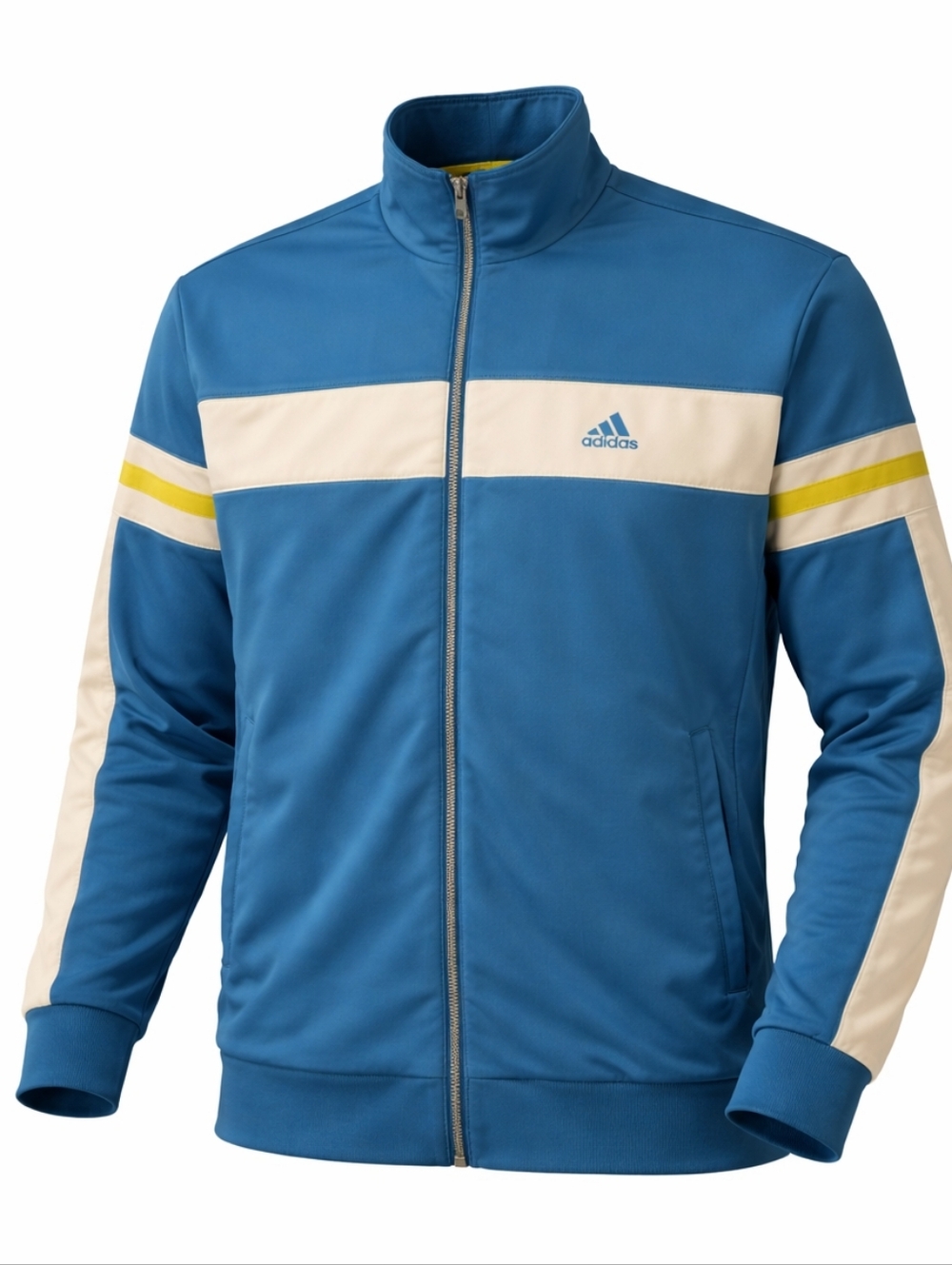 ADIDAS Track Jacket Vintage Blue Zip Up XL 90s Retro - Picture 10 of 12